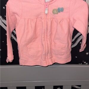 Carter's Pink Fleece Hoodie with Cherry Embellishment